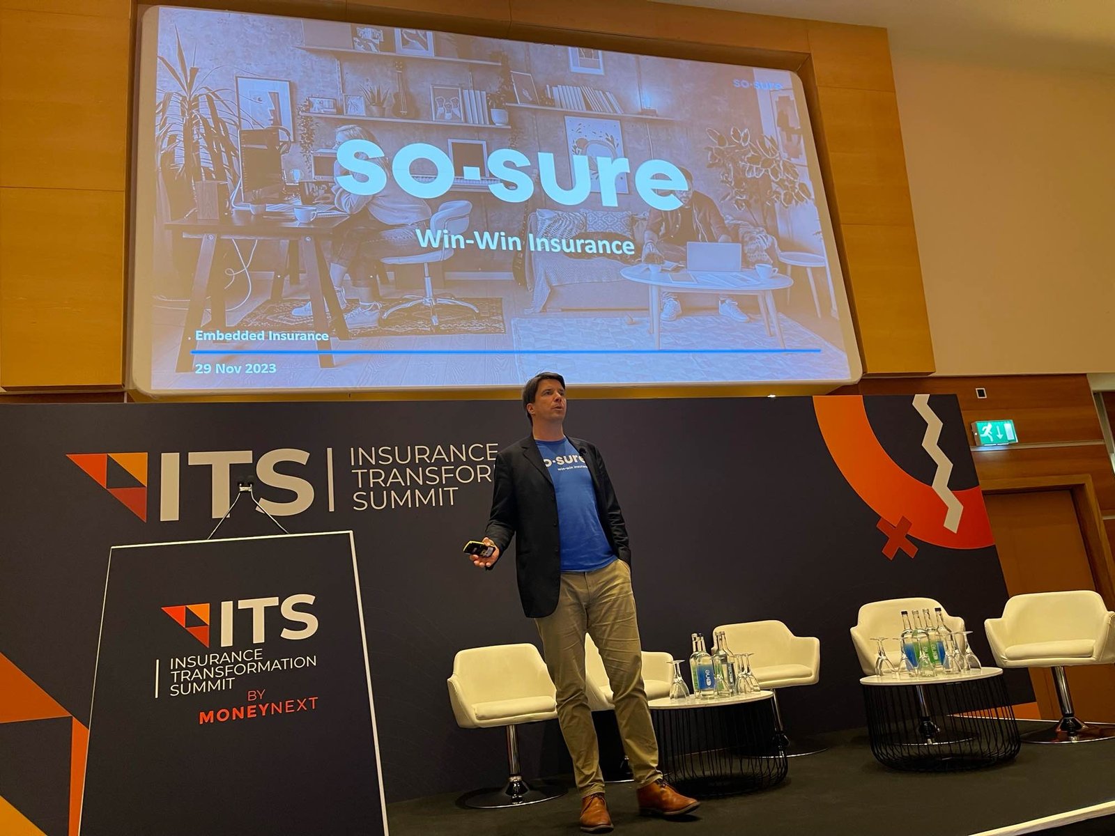 Dylan Bourguignon delivering a keynote at the Insurance Transformation Summit